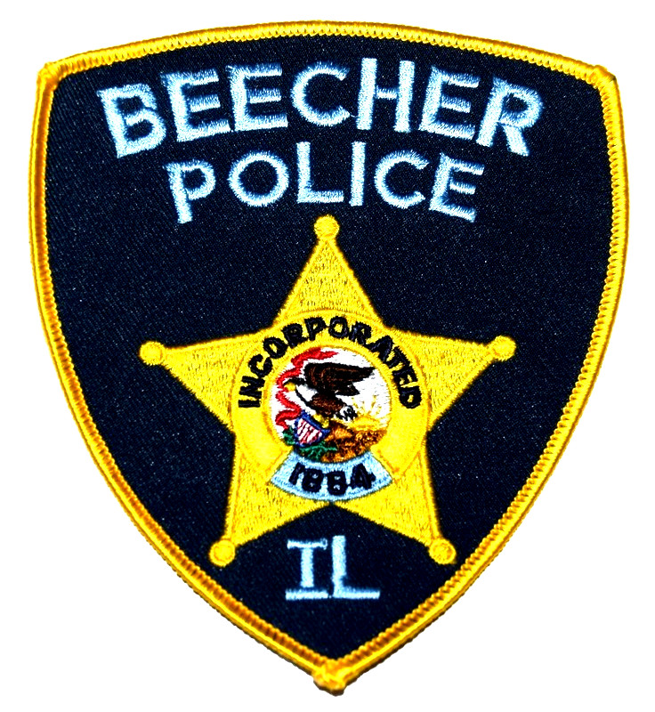 BEECHER – POLICE - ILLINOIS Sheriff Police Patch STATE SEAL BANNER FLYING EAGLE