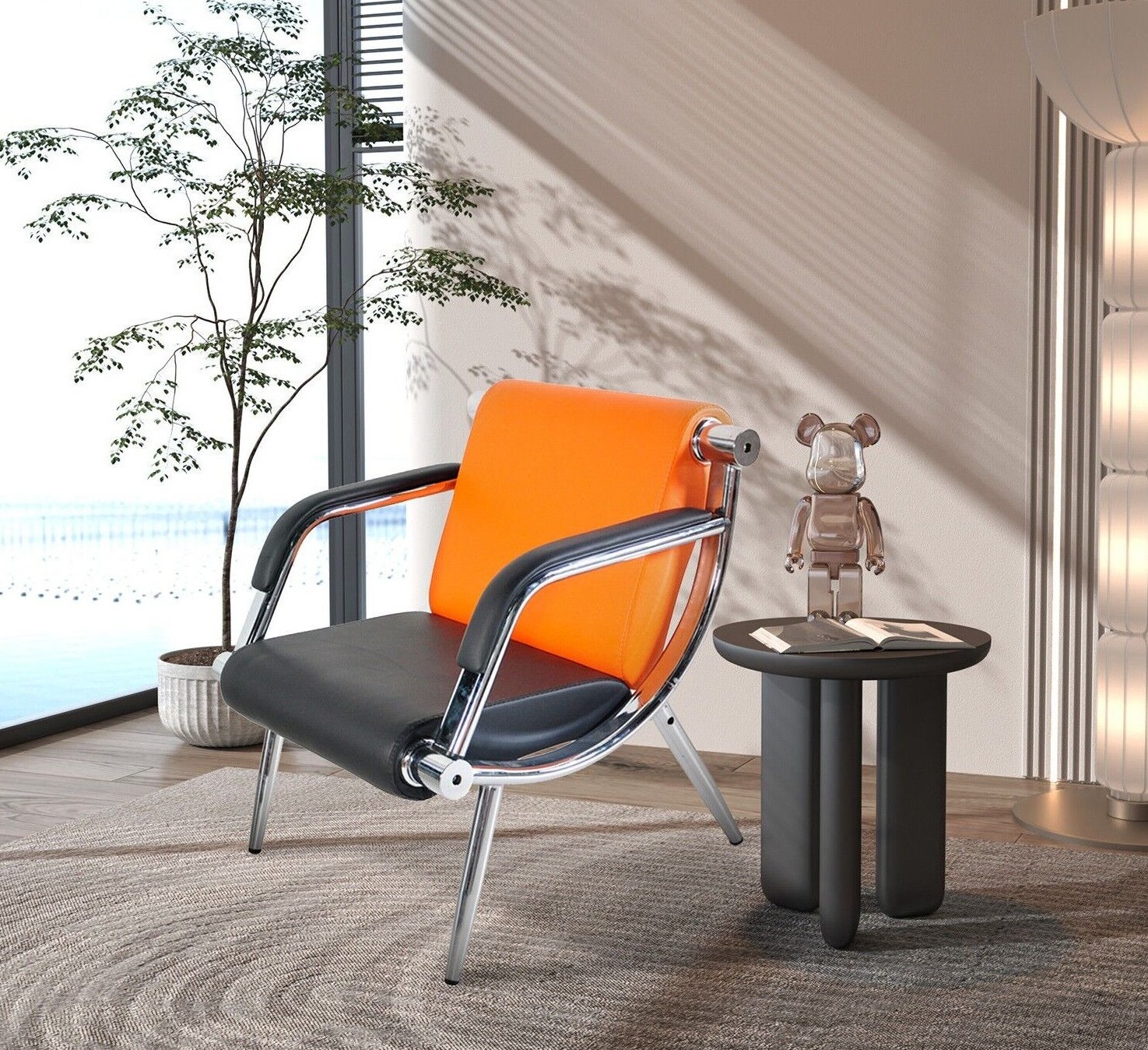 Waiting Chair Single Seat Reception Office Sofa Chair PU Leather Airport Bench