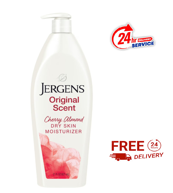Jergens Original Scent with Cherry Almond Body Lotion Moisturizer for Dry Skin,