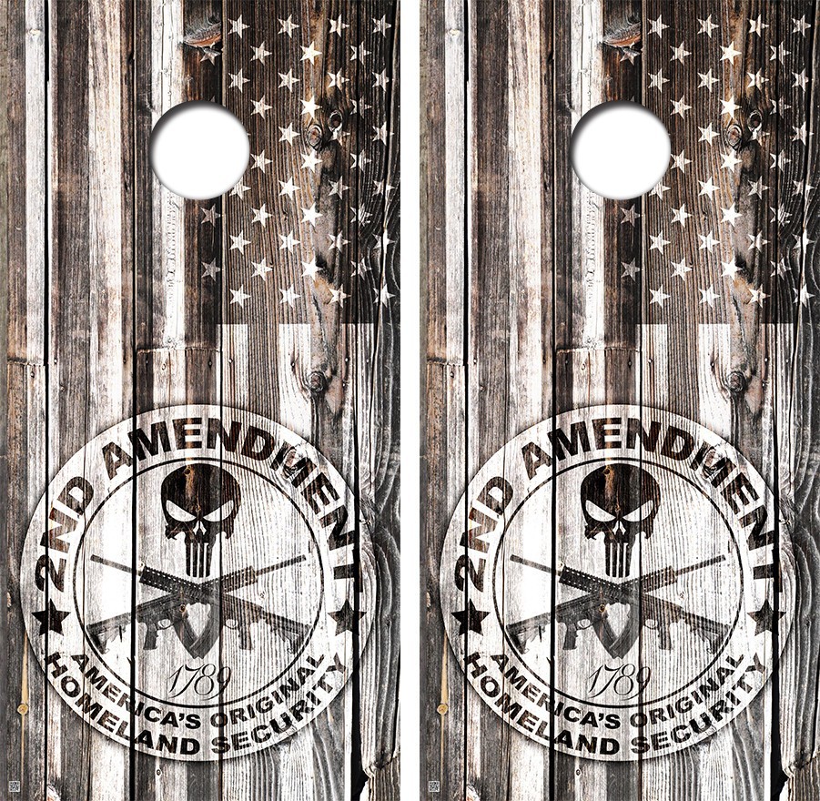 Second (2nd) Amendment 1789 Vintage Cornhole Board Decal Wrap FREE SQUEEGEE