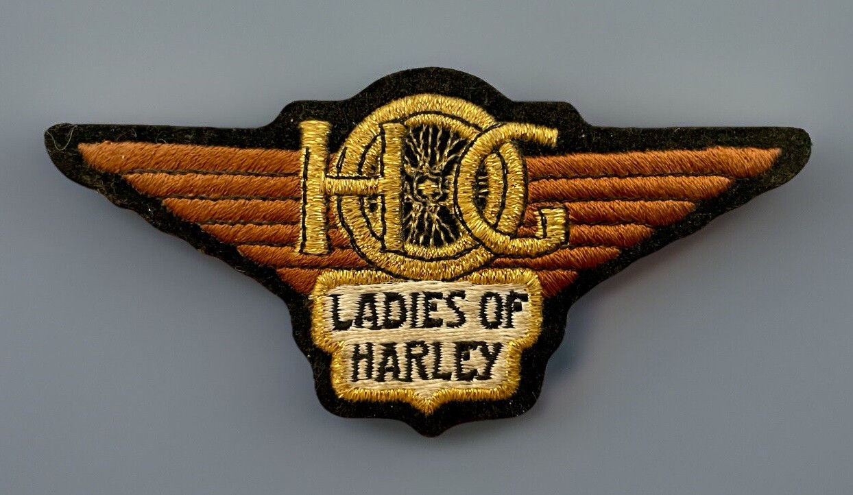 Vintage LADIES of HARLEY DAVIDSON HOG Motorcycle Embroidered Patch 4.75”