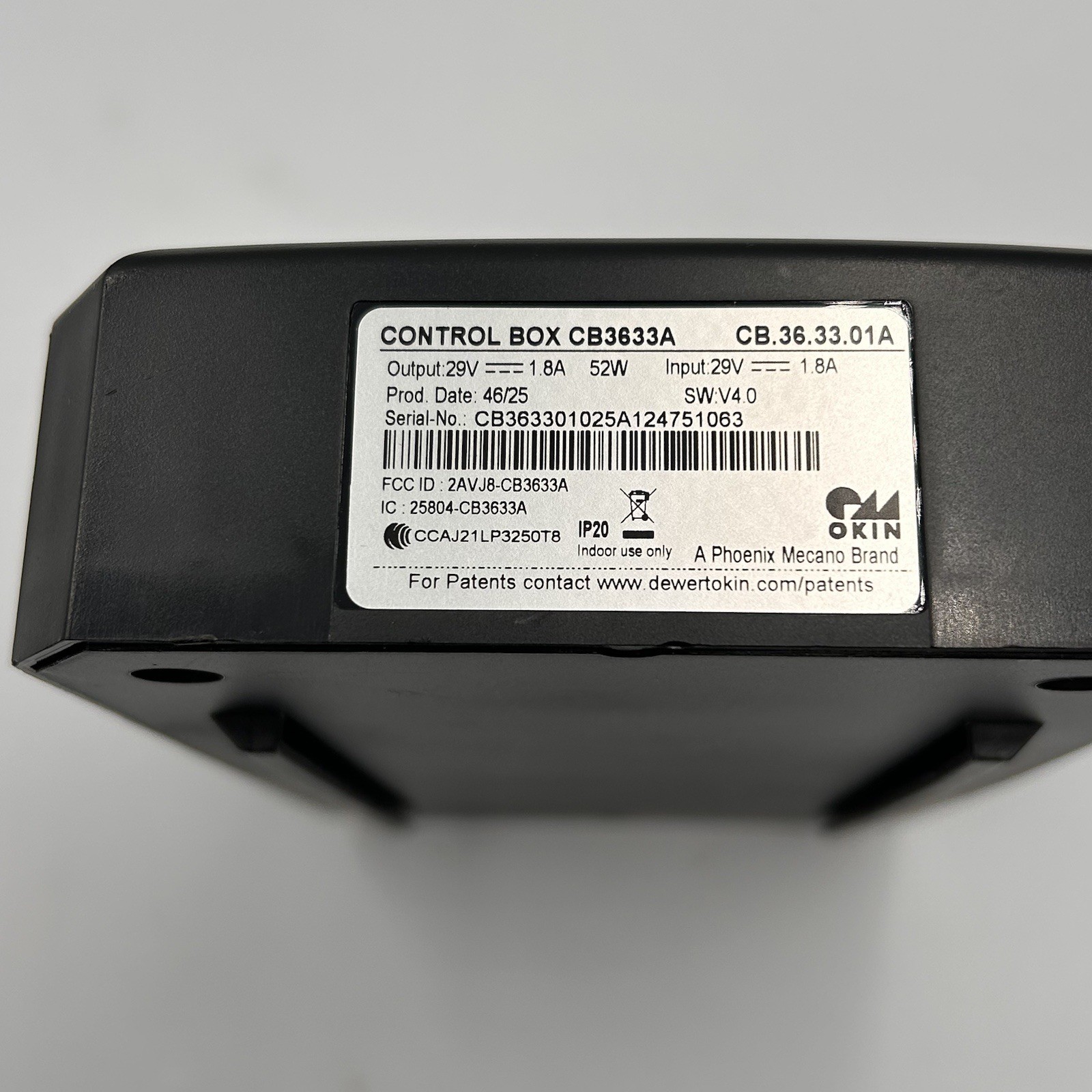 Okin - Adjustable Base Bed Motor CONTROL Box - CB3633A - CB.36.33.01A - TESTED