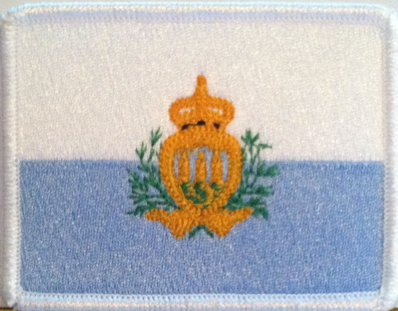 San Marino Flag Iron On Patch Emblem White Border