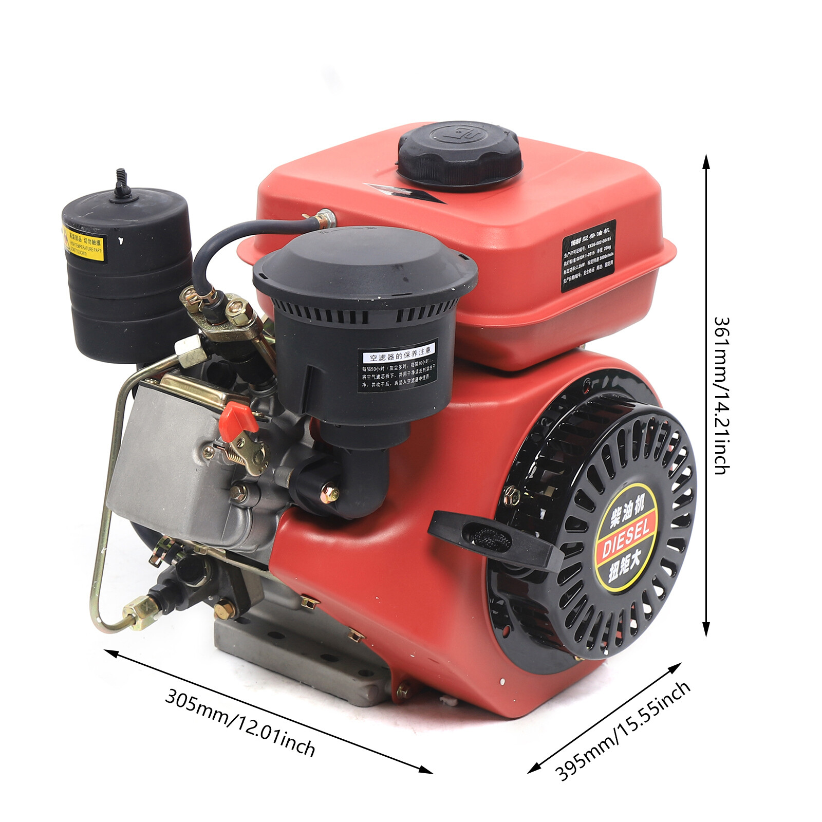 Diesel Engine 196cc 4 Stroke Single Cylinder Forced Air Cooling Diesel Engine