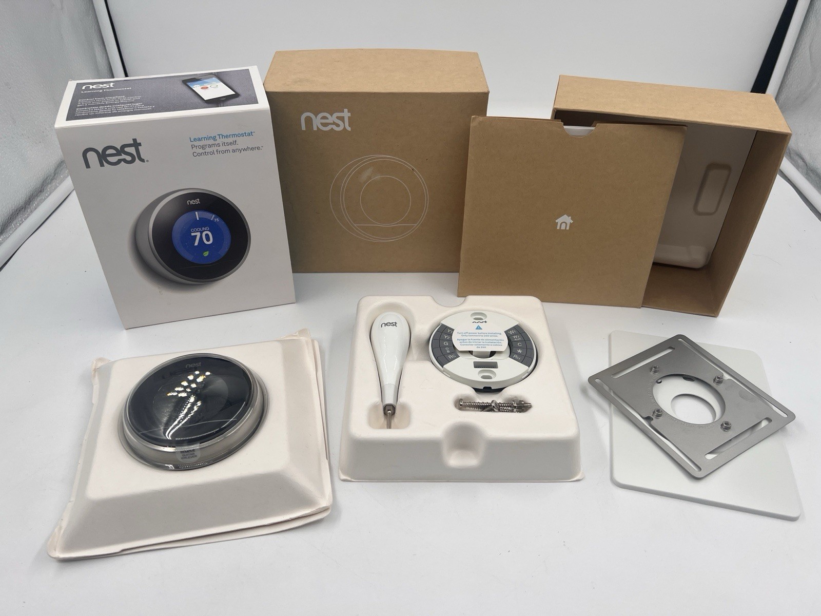 Nest Thermostat 2nd Generation T200577 Learning Home Air Steel Brand Open Box