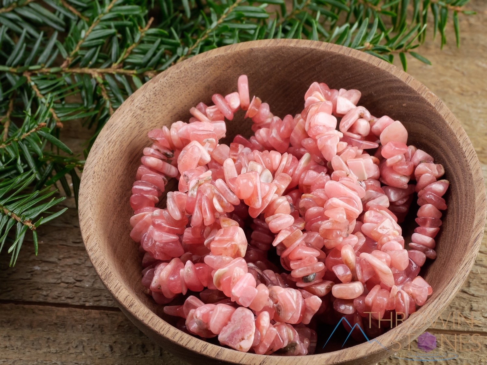 RHODOCHROSITE Crystal Bracelet, Gemmy Chip Beads, Beaded Handmade Jewelry, E1372