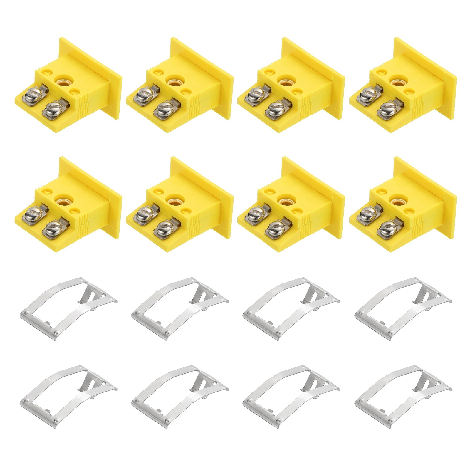 8pcs K Type Panel Mount Thermocouple Female Mini Socket 220°C 428°F Yellow