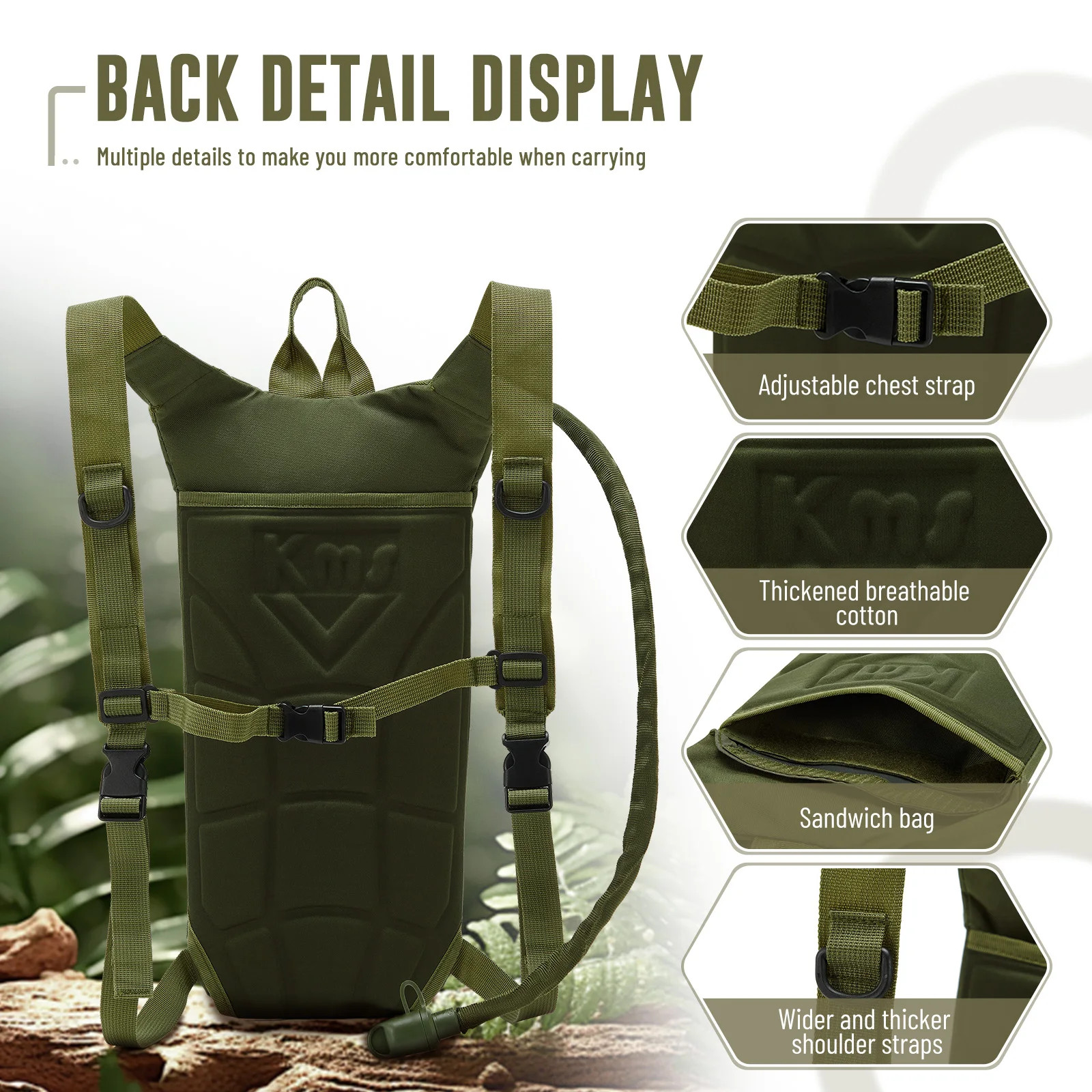 3L Water Bladder Hydration Backpack Hiking Camping Bag Tactical Molle Daypack