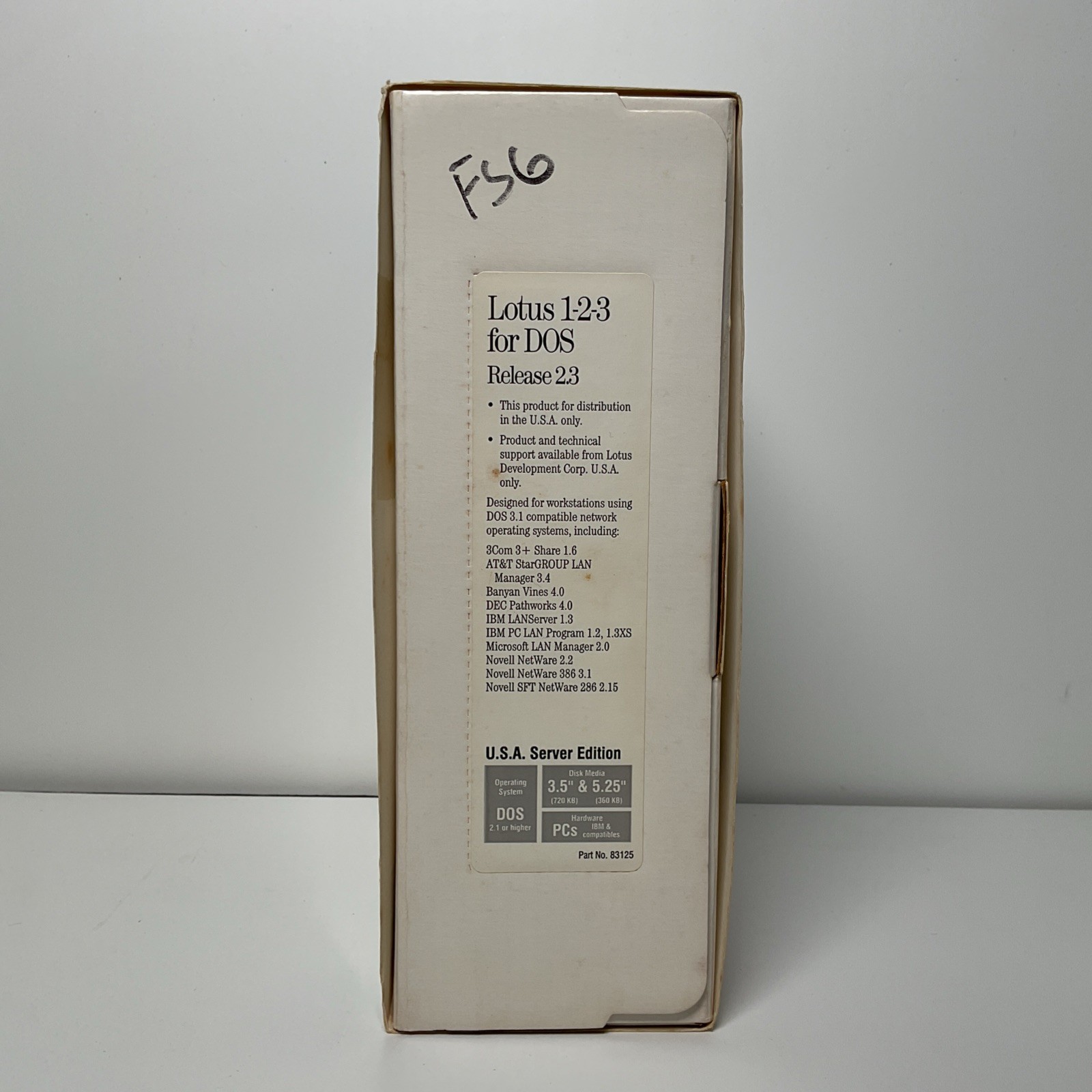 Lotus 1-2-3 DOS Spreadsheet Software Release 2.3 U.S.A. Server Edition -Open Box