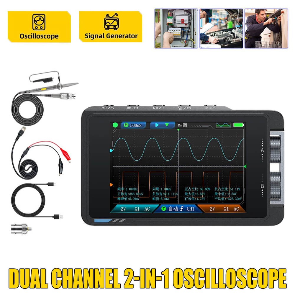 Digital Oscilloscope Multilingual Support with 3.5" Color Screen DS215H