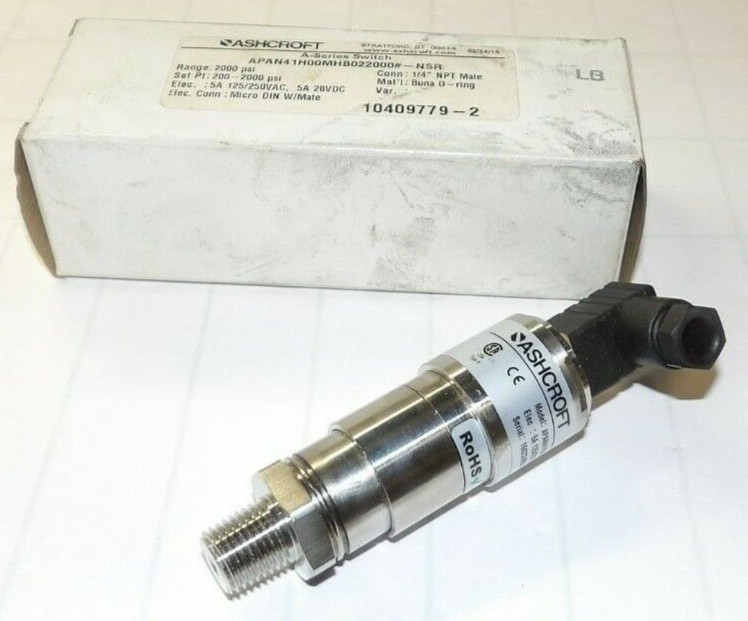 ASHCROFT 200-2000 PSI PRESSURE SWITCH SPDT 250VAC 28VDC APAN41H00MHB022000#-NSR