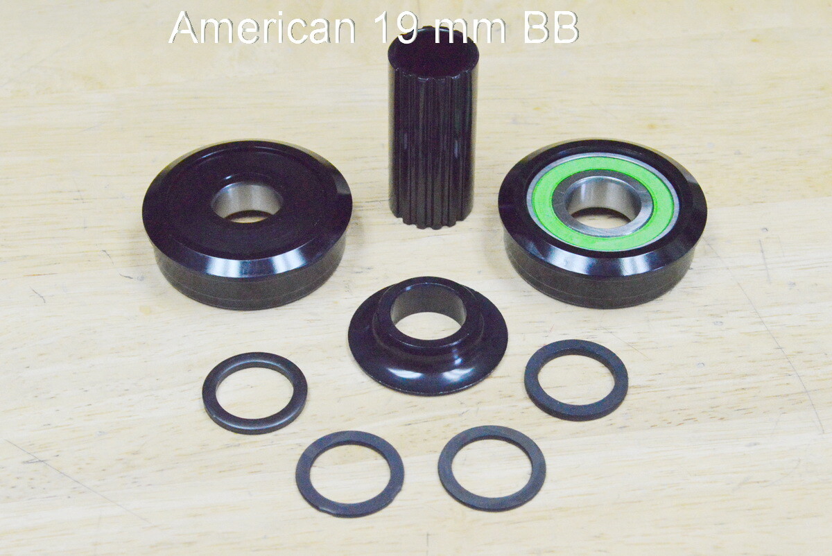 NEW Sealed American 19mm Bottom Bracket Kit Black BB BMX