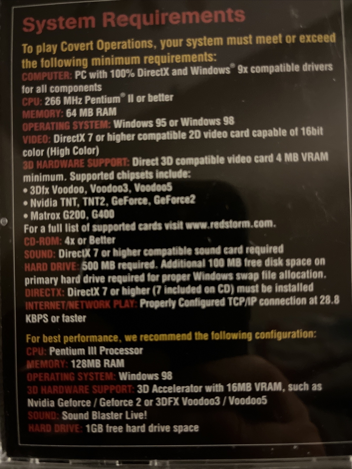 Tom Clancy's Rainbow Six: Covert Ops Essentials (2000) PC GAME. SEE DESCRIPTION