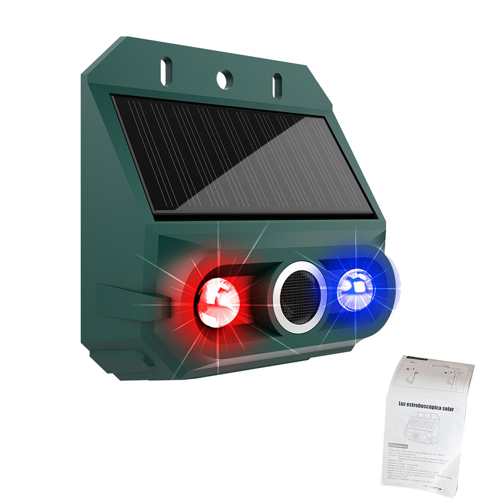 2-Solar Motion Sensor Alarm With Strobe Light For Outdoor Security