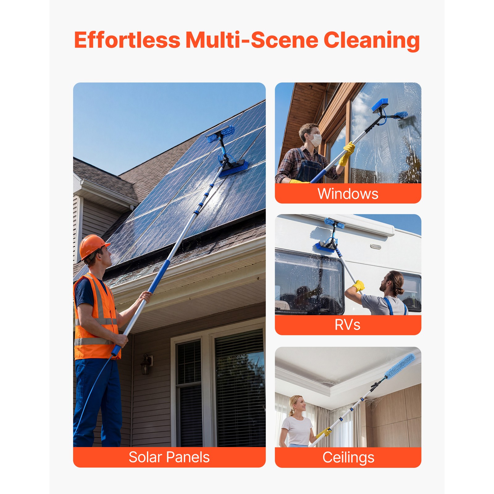 Uimoso Solar Panel Cleaning Kit with 26 ft Water Fed Pole and Brush System