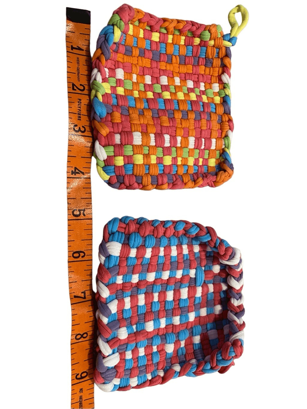 Hand Woven Pot Holder Set 2Pc Multicolored Kitchenware