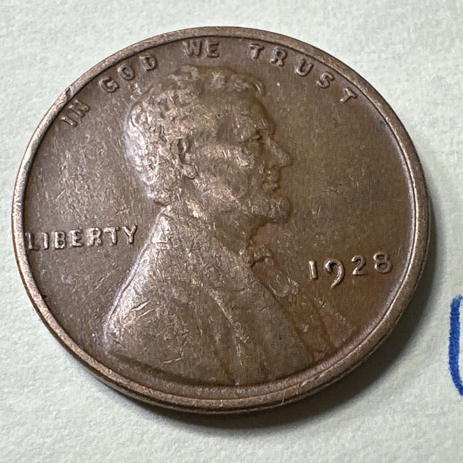 1928 1C Lincoln Cent WHEAT PENNY 7384N