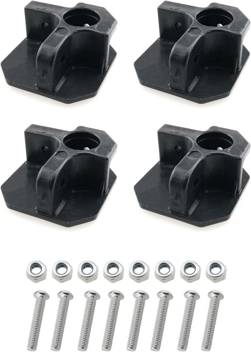 4pcs Camping Chair Replacement Feet, Screws Included, Black Plastic Repair Feet