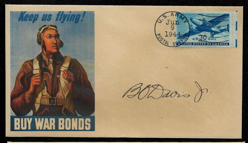 Benjamin O Davis Jr Collector's Envelope with genuine 1944 Postage Stamp OP1334