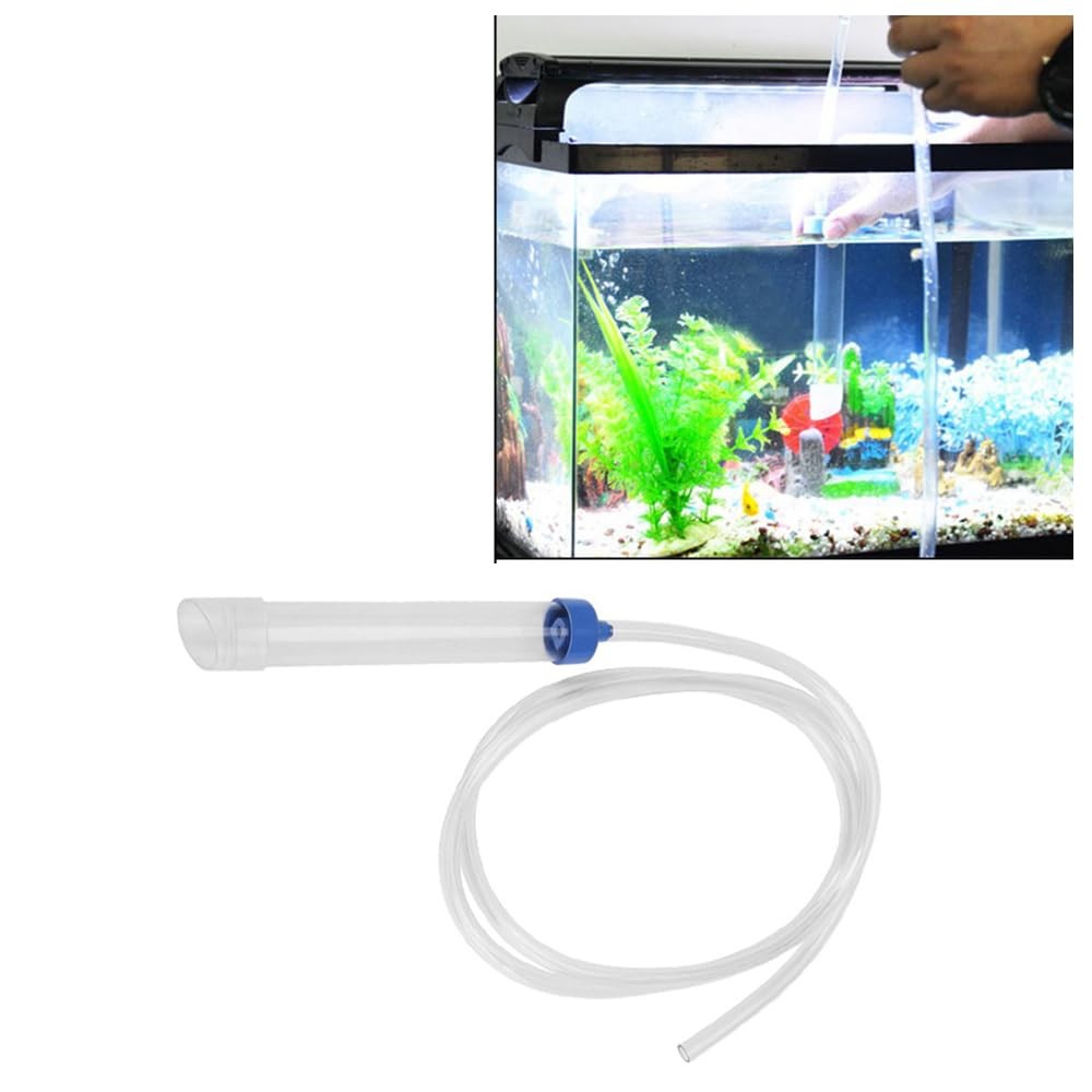4.92ft Transparent PVC Siphon Tube Aquarium Water Changer Tidyning Manual Gra...