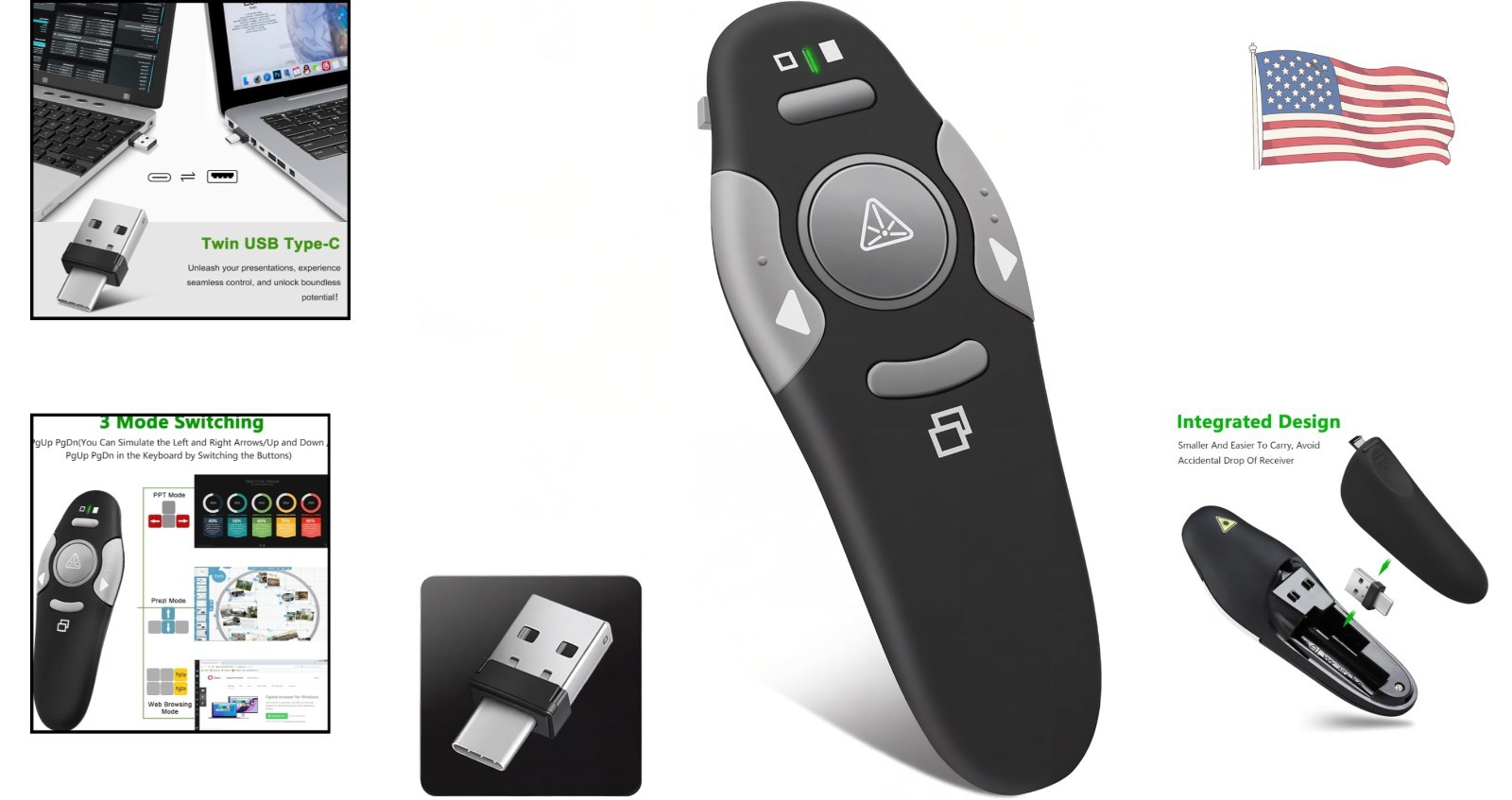 Compact Ergonomic Presentation Clicker for Mac & Windows - Ultimate Control