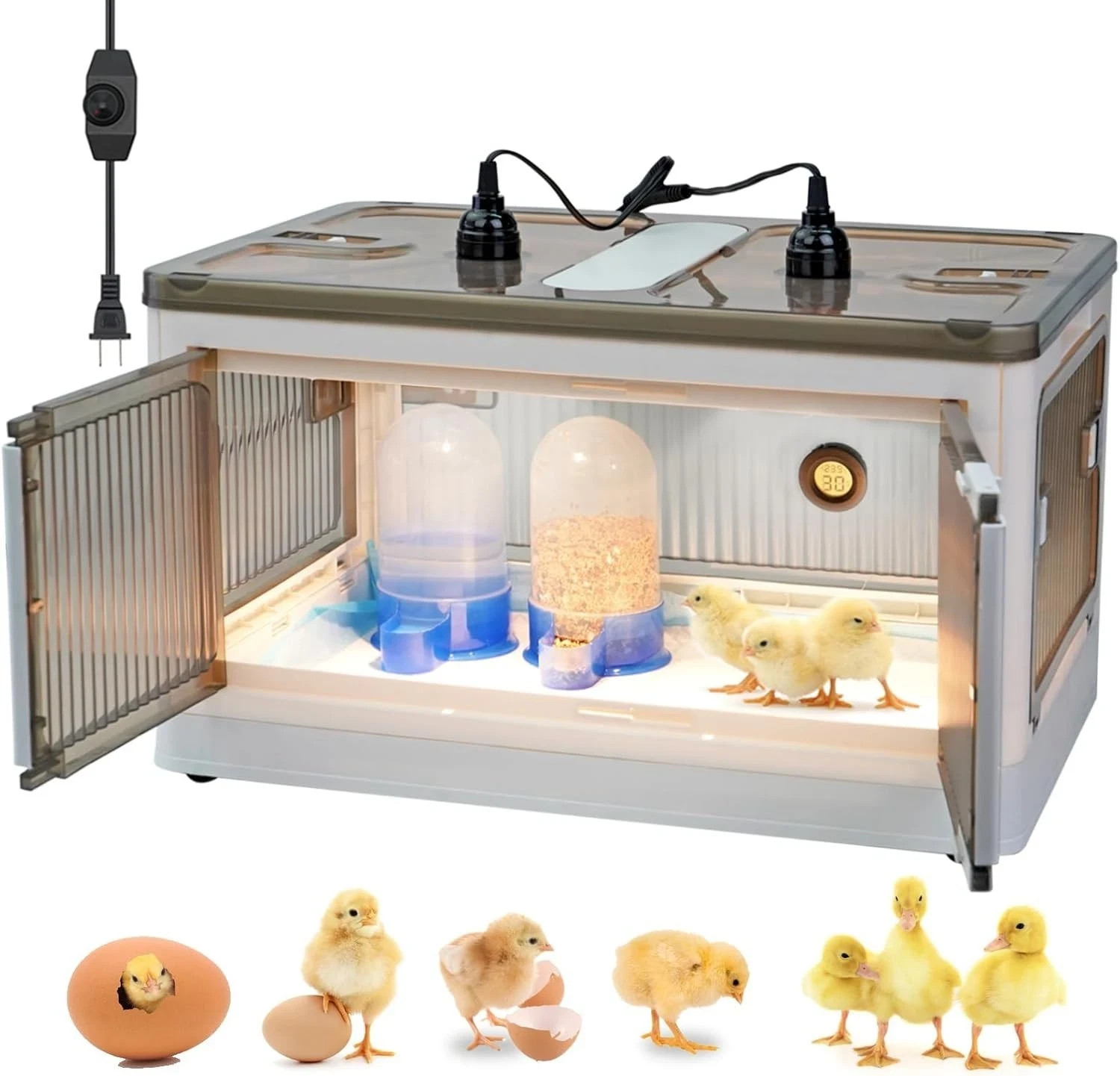 Brooder Box for Chicks Quail Brooder Box with Thermostat Poultry Heater