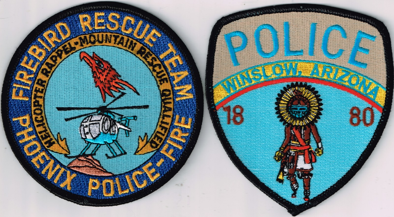 Pick 1 AZ Police patch: Phoenix PD-FD Firebird Rescue Team; or Winslow Police