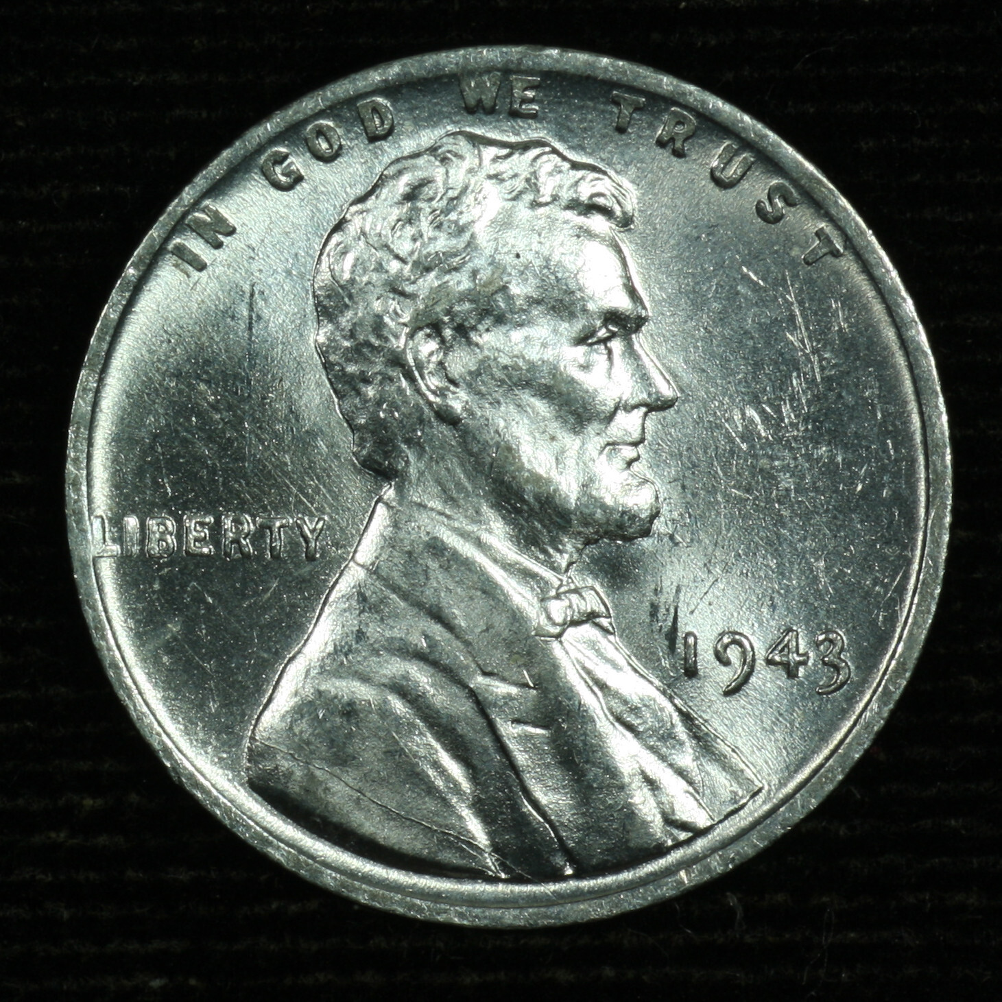 Lincoln Steel Wheat Cent. 1943 P. Gem Brilliant Uncirculated. Lot # 9049-136-012