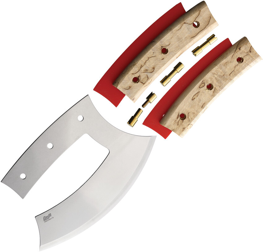 Brisa Ulu 150 Kit Curly Birch Stainless Steel Fixed Blade Knife w/ Sheath 28010