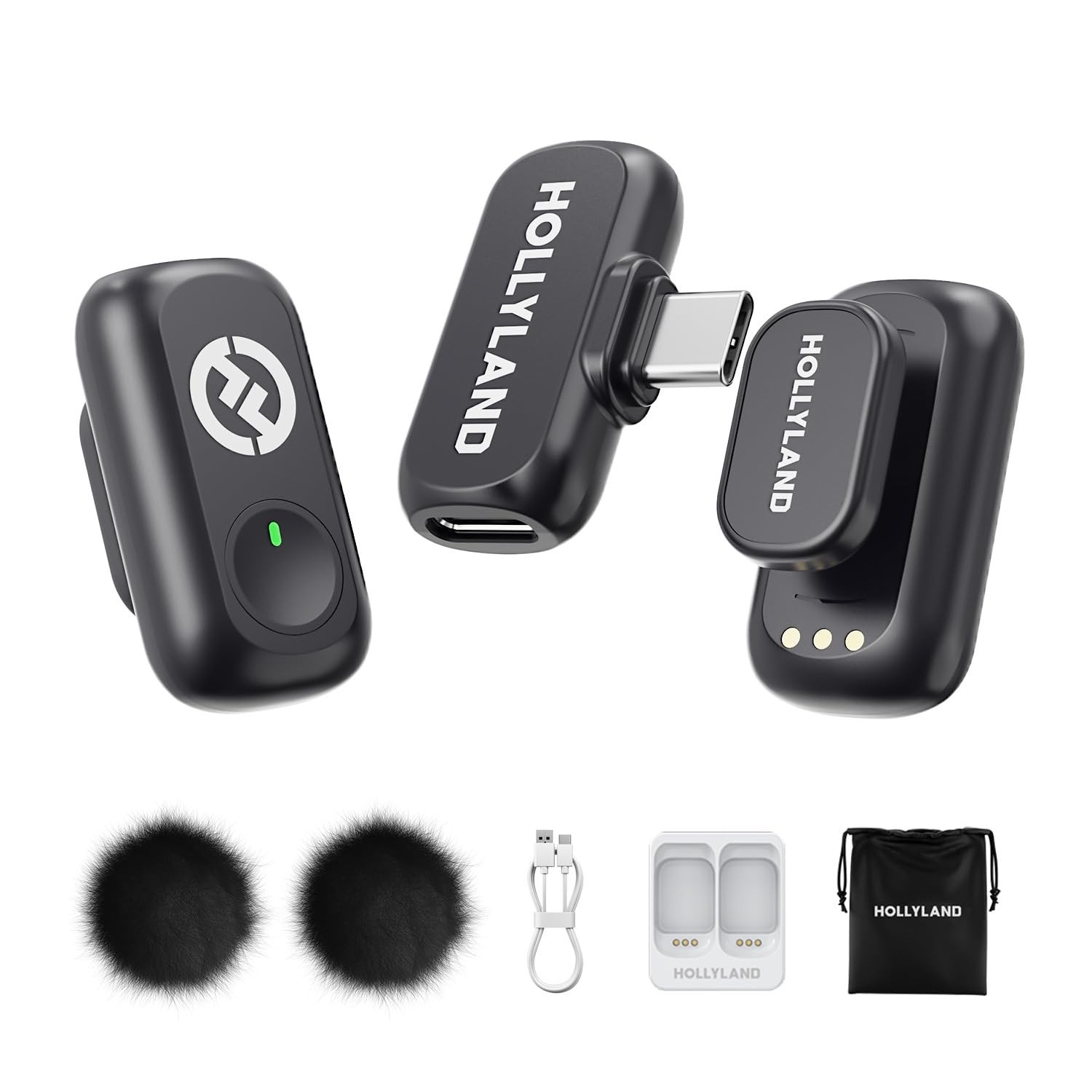Hollyland Lark A1 Wireless Microphone for iPhone Mini Duo (USB-C RX), Black