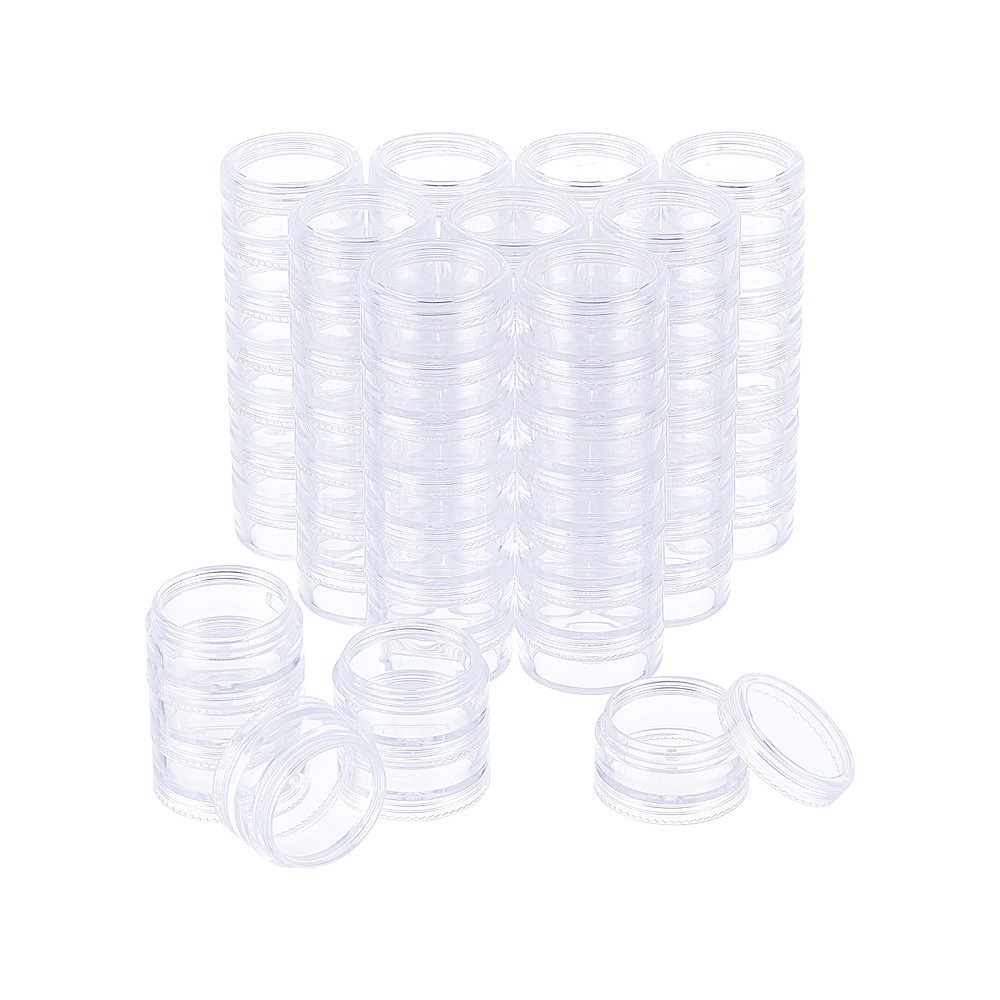 10sets Plastic Refillable Cream Jar with Aluminium Screw Lid & Inner Cover