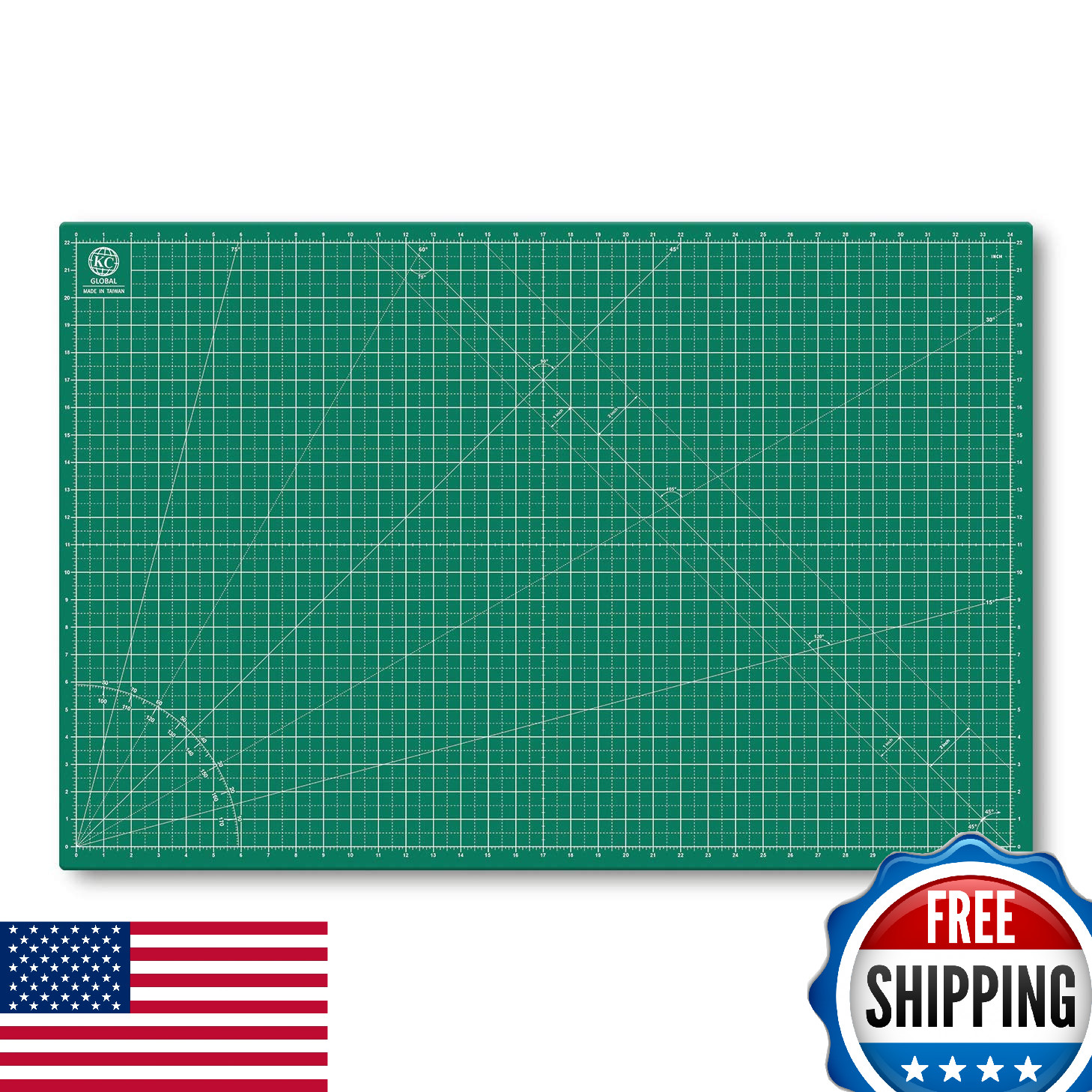 KC GLOBAL A1 36x24 Self-Healing Cutting Mat Dark Green Reversible Non-Slip Eco-F