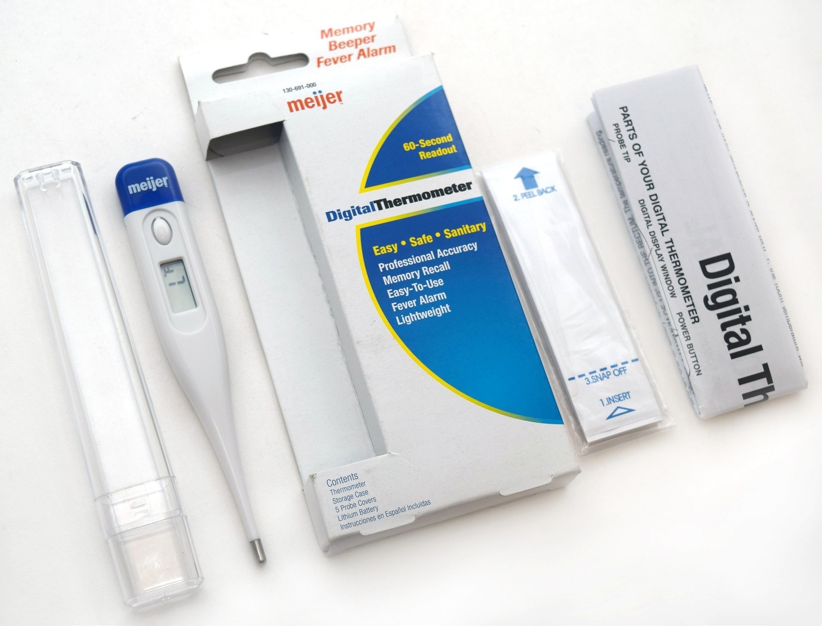 NEW Meijer Digital Medical Thermometer Fast Waterproof Professional Adult/Child