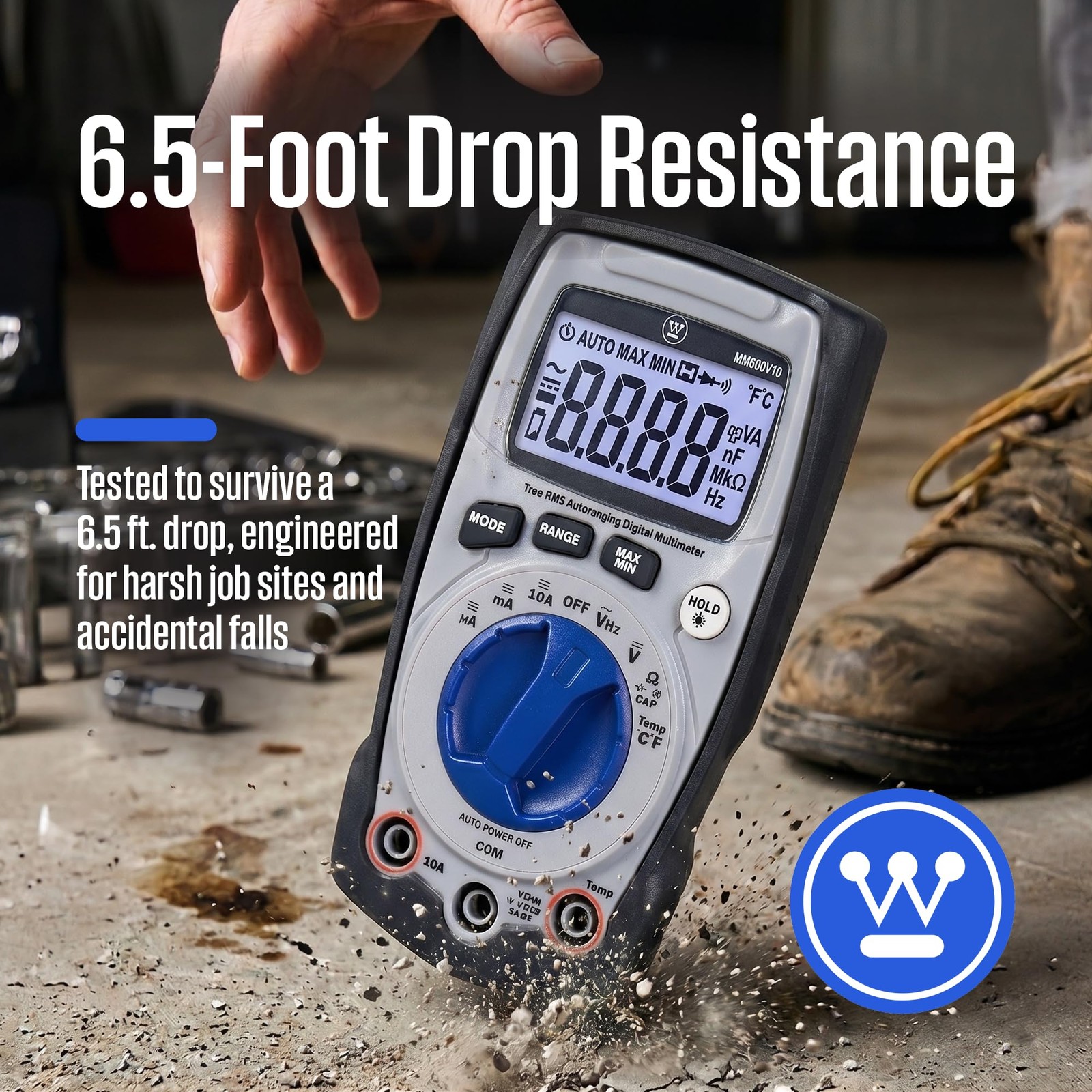 Auto-Ranging Digital Multimeter Professional Volt Tester 6000 Counts