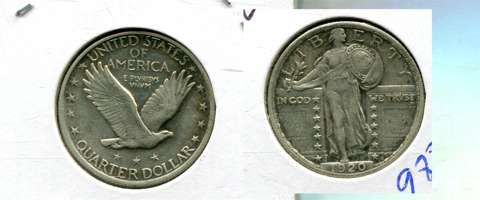 1920 P STANDING LIBERTY QUARTER XF AU 9883T