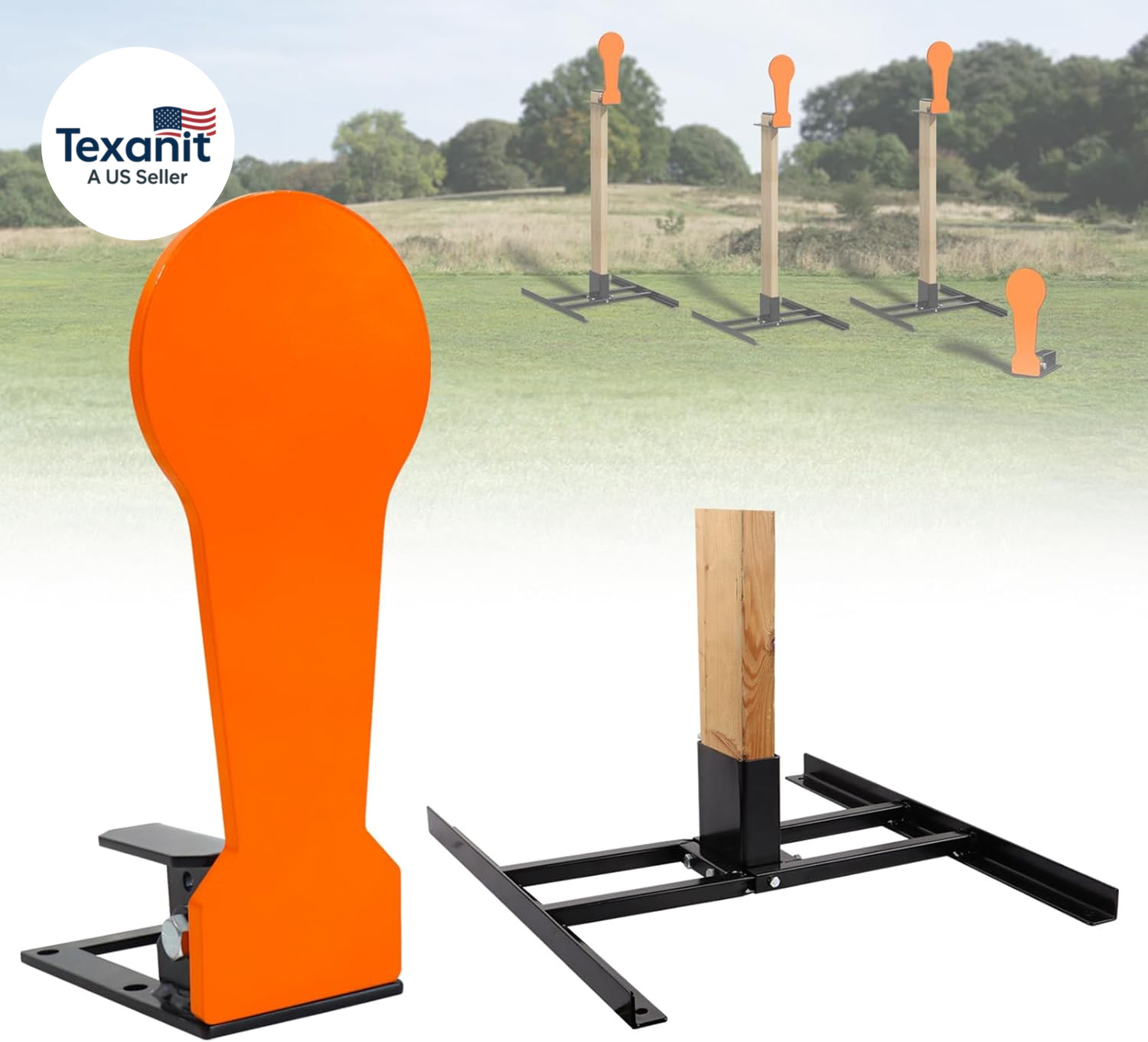 3/8" AR500 Classic Popper Steel Shooting Target 12" Auto Reset Target with 2X4 D