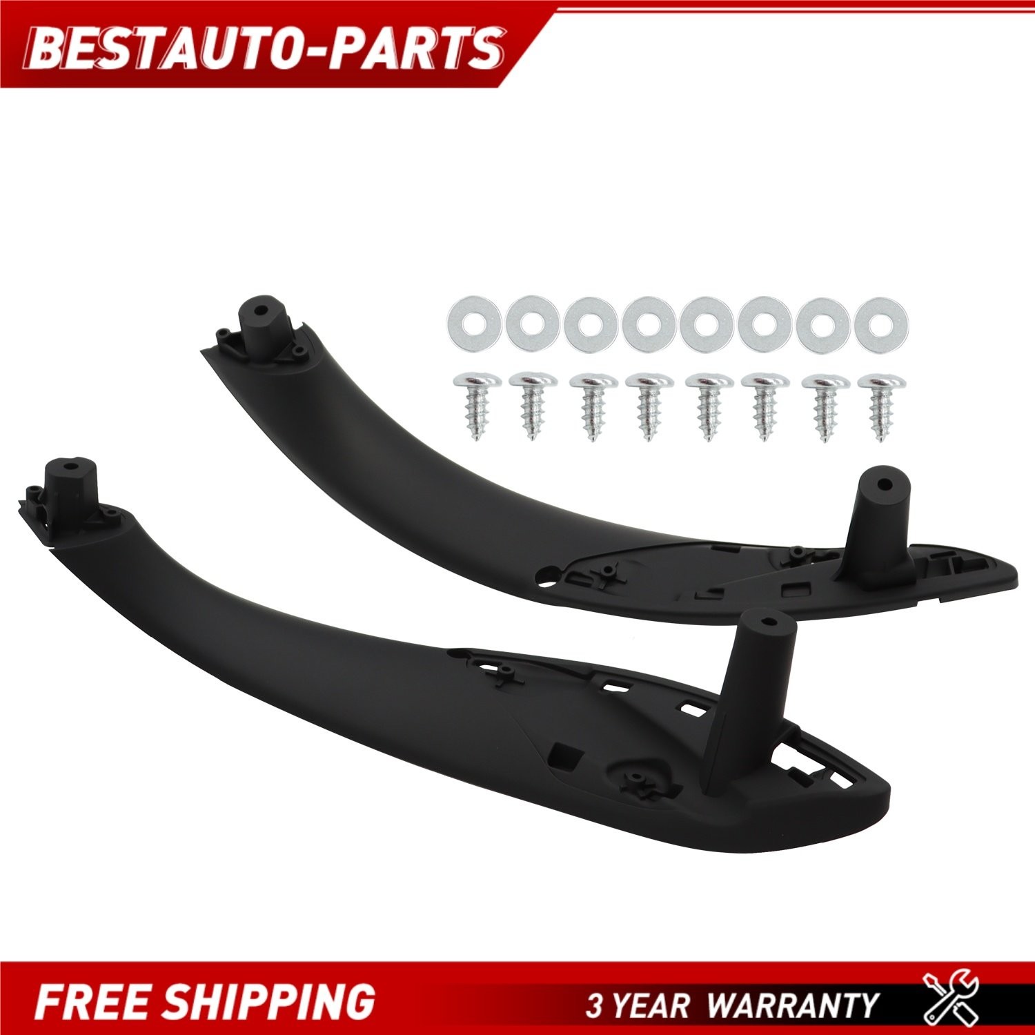 US Pair For BMW F30 F80 F31 Front Left & Right Inner Trim Door Pull Handle Black