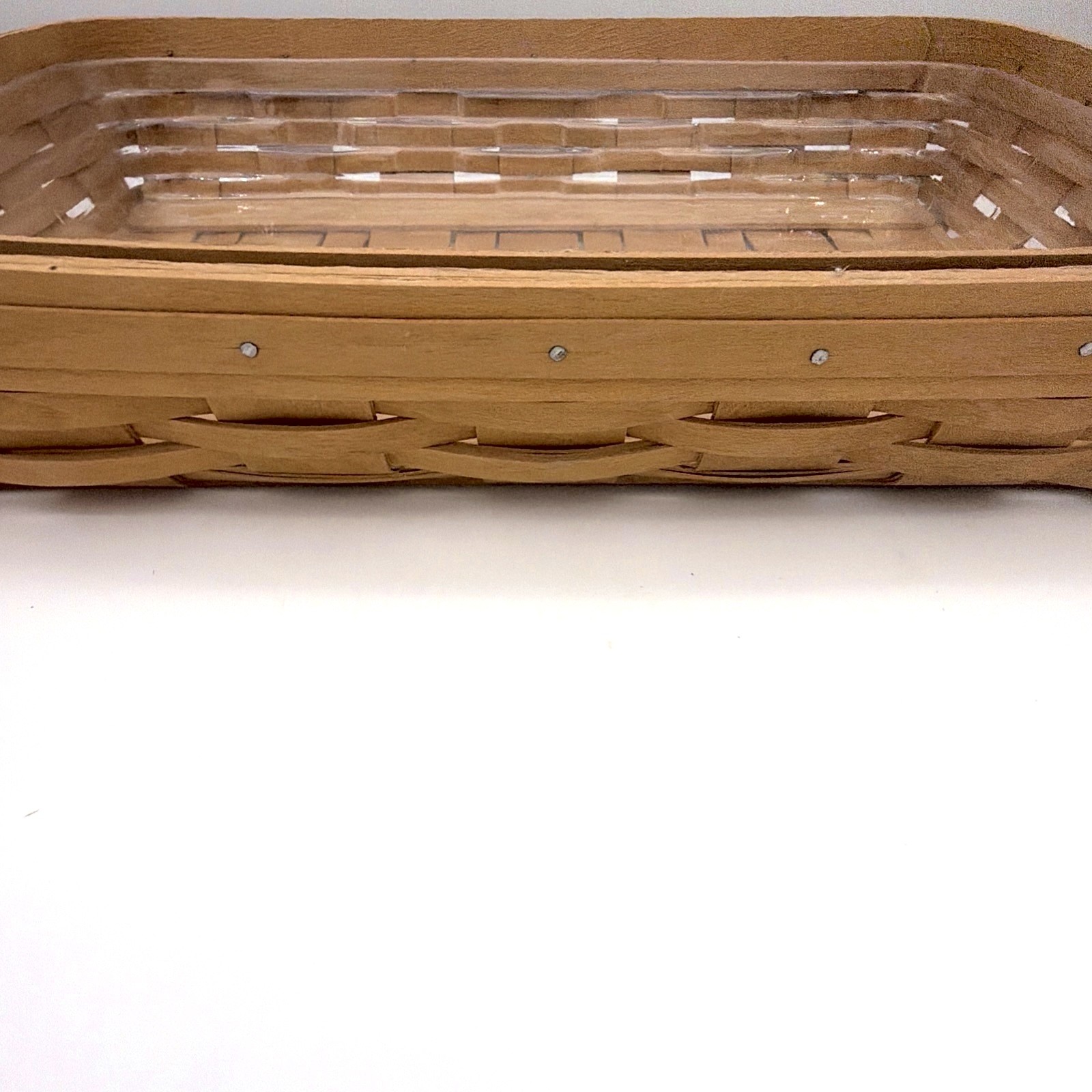 Vtg 1998 Longaberger Rectangular Woven Wood Bread Basket w/ liner