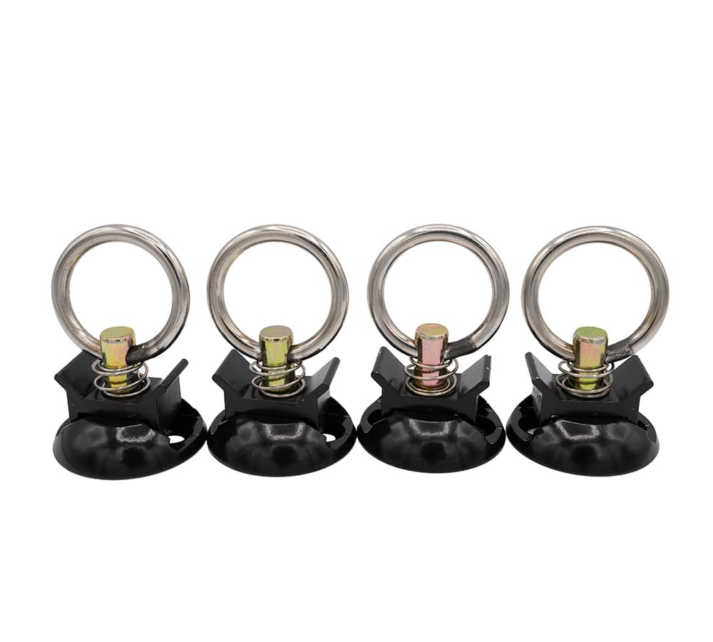 88 Pieces Black Tie Down Kit with 2" Round Anchor Point