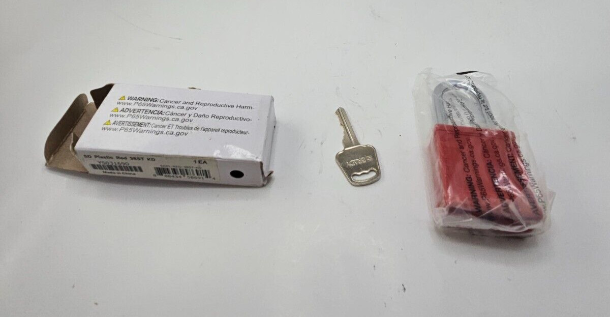 (QTY 5) Brady Padlock 6 Pin Red SD Plastic Red 38ST KD SDPL-RED-38ST-KD