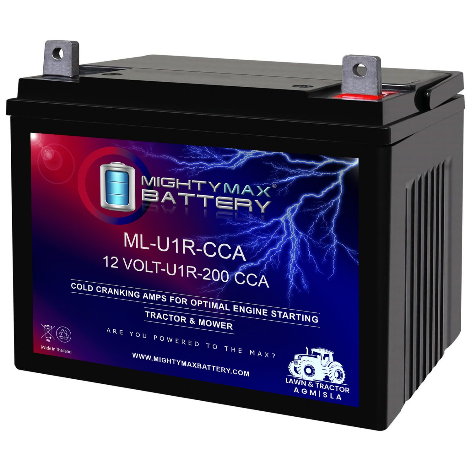 Mighty Max ML-U1R-CCA 200CCA Replaces Craftsman LT1000 U1 Lawn Mower Tractor