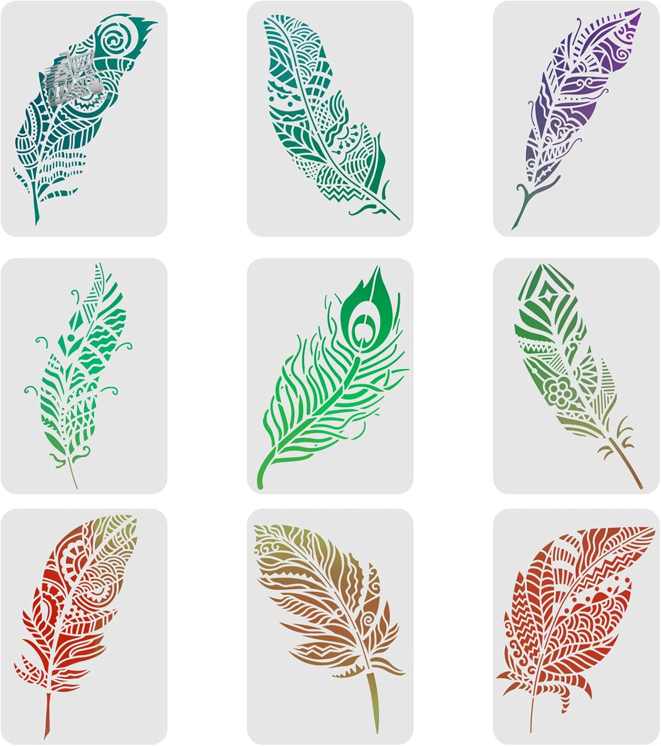 STENCIL 30x30 FLORAL GARLAND PAINTING WALL WOOD FABRIC DECORATION T-