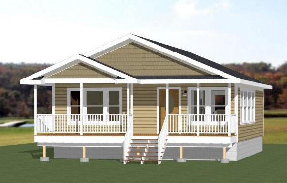28x32 House -- 2 Bedroom 1 Bath -- 896 sq ft -- PDF Floor Plan -- Model 5A