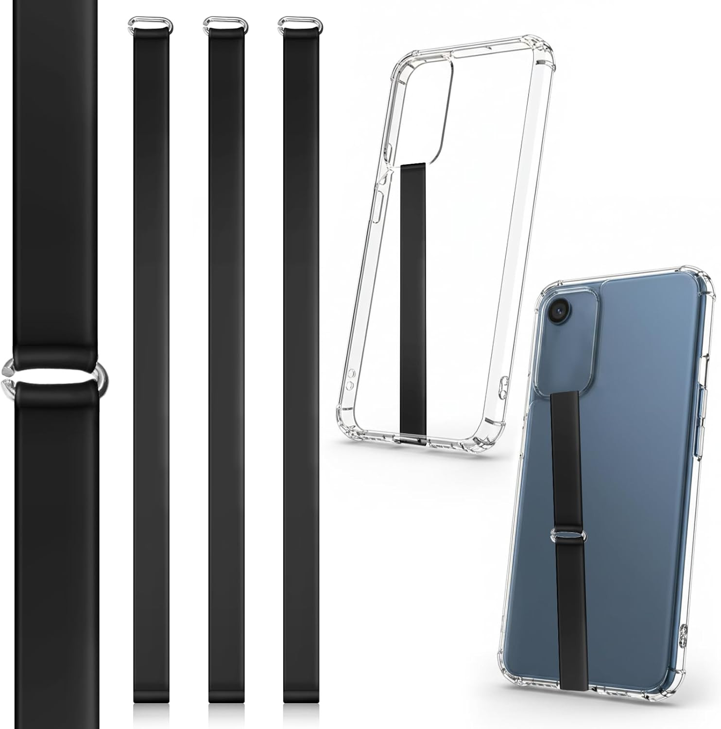 3 Pcs Silicone Phone Grip anti Slip Finger Loop Holder Strap Flexible Elastic Un