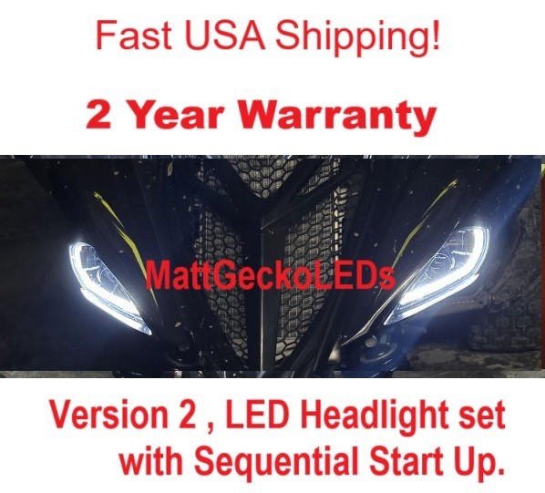 LED Headlight set: 2025 YAMAHA RAPTOR YFZ 450 700R YFM 250 350 700 .. Version 2