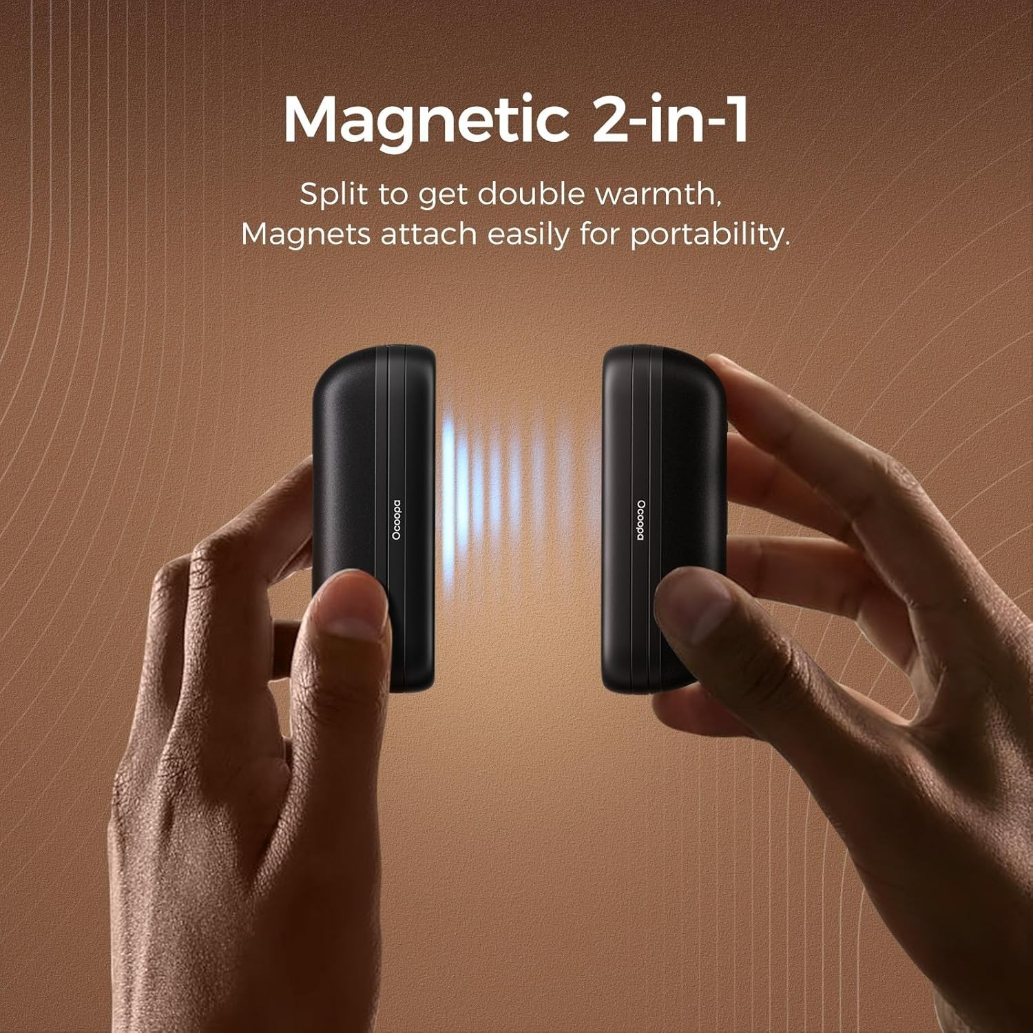 2 in 1 Magnetic Rechargeable Hand Warmers, UT2s Mini Electric Handwarmers 2 P...