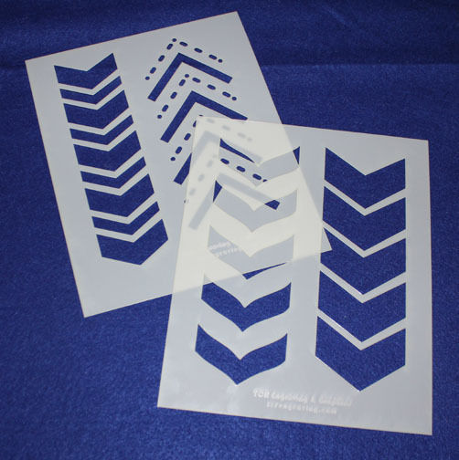 Chevron 14 Mil Mylar Stencils- 2 Piece Set- Painting/Crafts/Stencil/Template