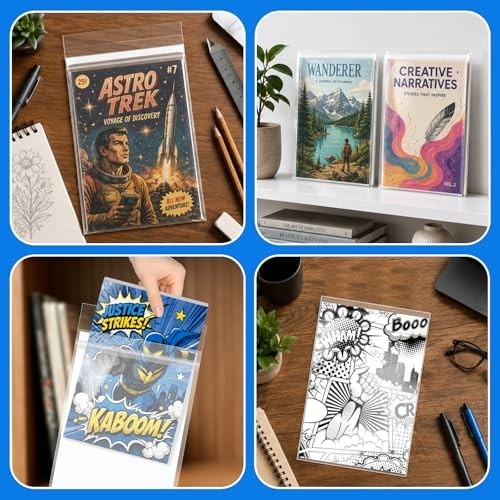 100 Sets Resealable Current Size Comic Book Bags and Boards