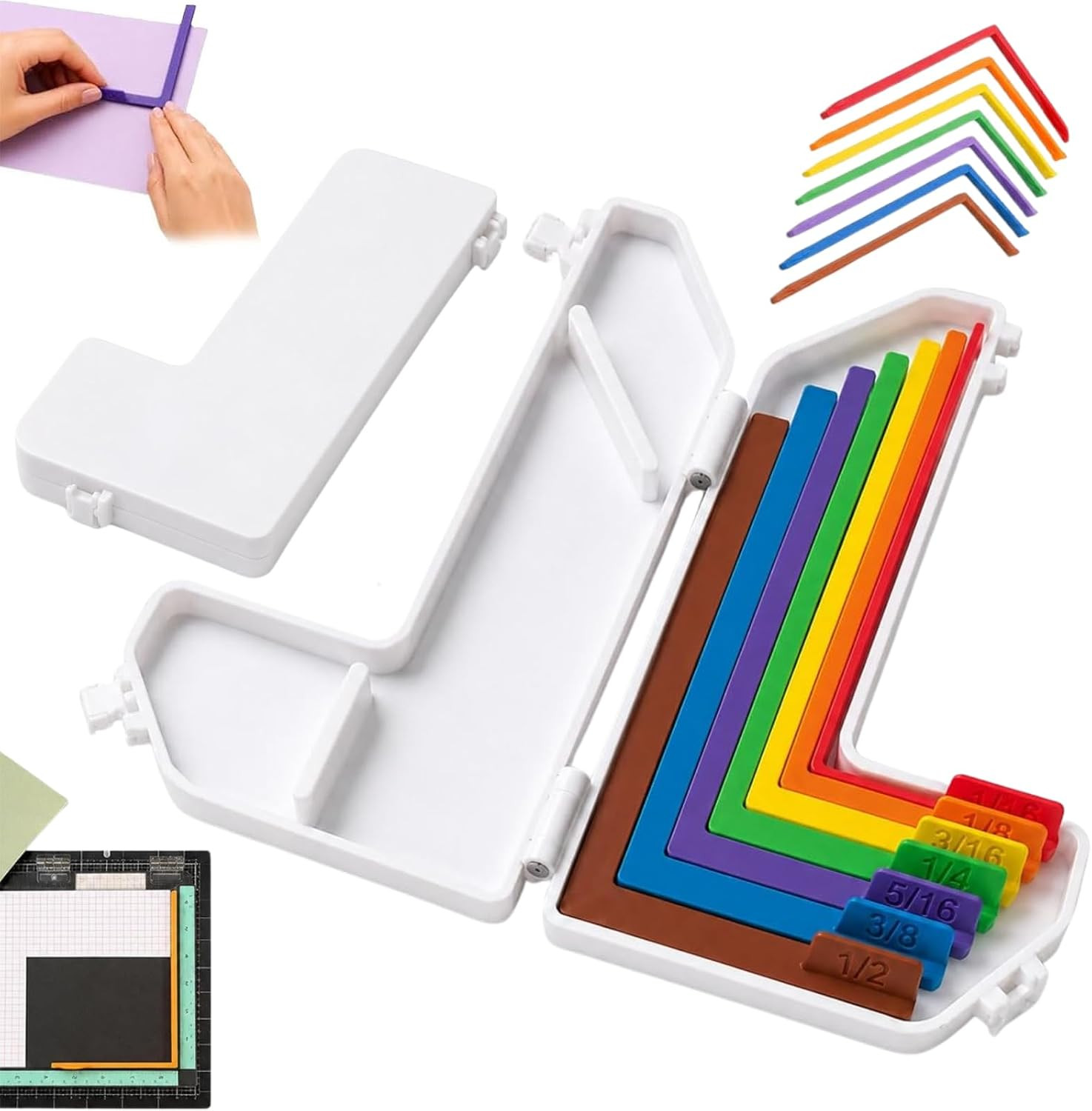 7Pcs Paper Crafting Alignment Guides with Case for Card Making, Precision Layeri