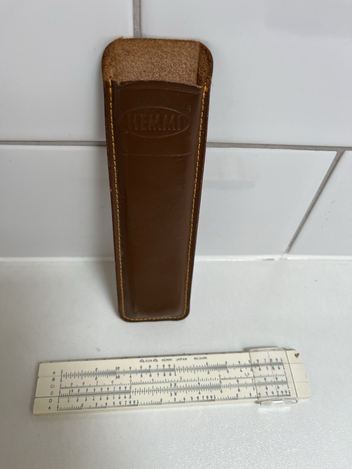 Sun Hemmi Vintage Slide Rule with Case 34RK - Made In Japan